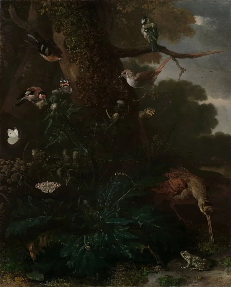 Dyr og planter i skogen - Melchior de Hondecoeter