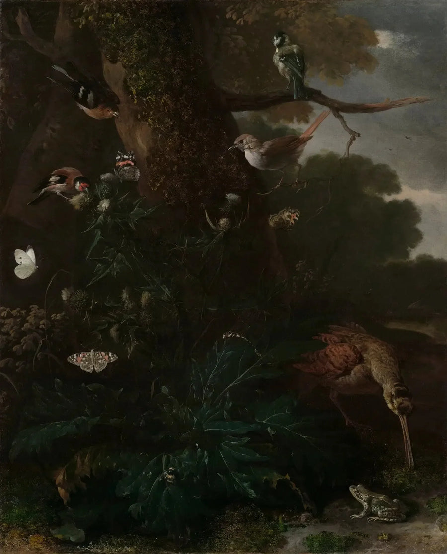 Dyr og planter i skogen - Melchior de Hondecoeter