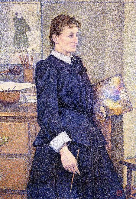 Anna Boch i sitt verksted, 1893 - Théodore van Rysselberghe