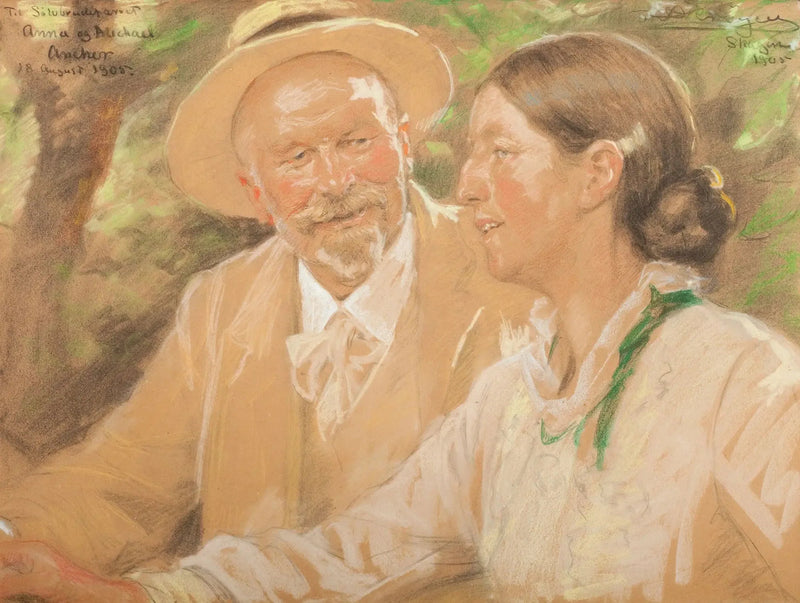 Anna og Michael Ancher ved sitt sølvbryllup - Peder Severin Krøyer