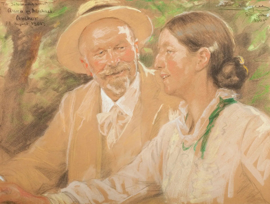 Anna og Michael Ancher ved sitt sølvbryllup - Peder Severin Krøyer