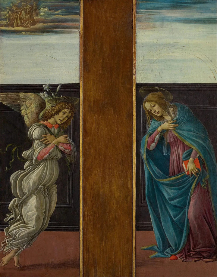 Bebudelsen: Gabriel og jomfruen, 1495-1498 - Botticelli og verksted