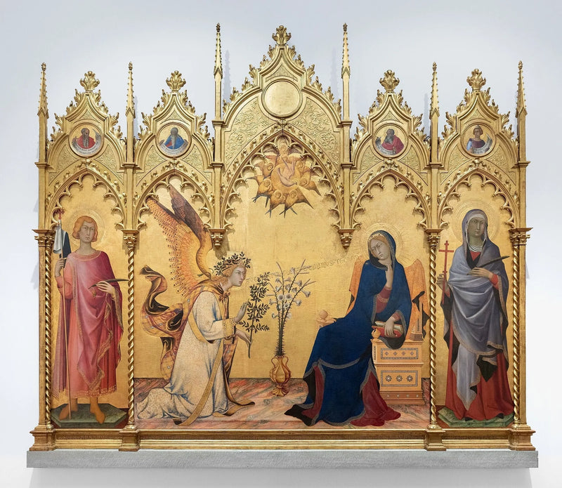 Annonsering mellom de hellige Ansan og Margareta - Simone Martini