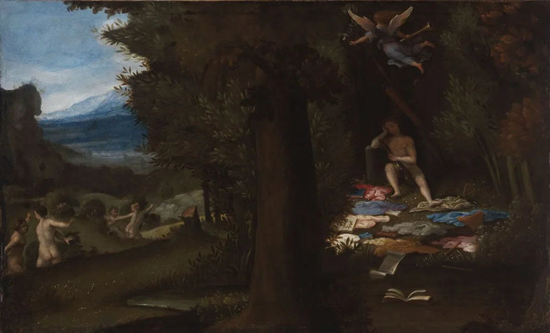 Sovende Apollon og de berømte musene - Lorenzo Lotto