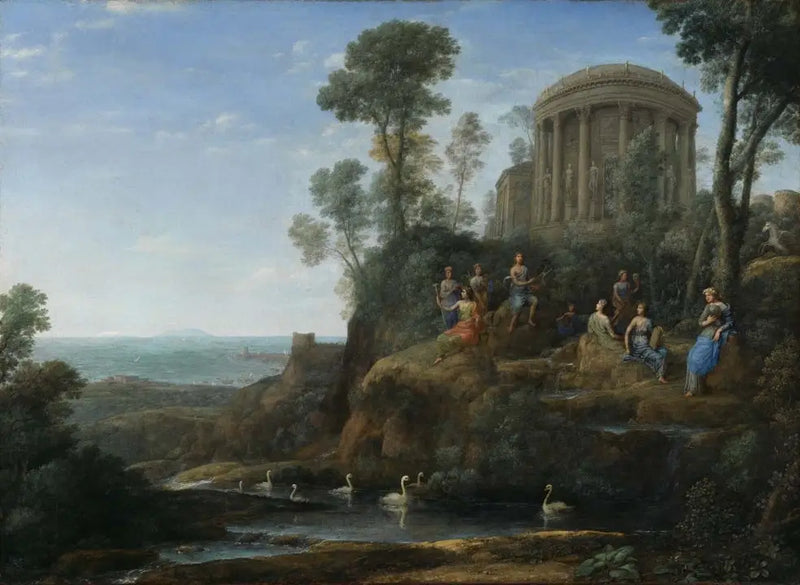 Apollon og musene på Helikon-fjellet - Claude Lorrain