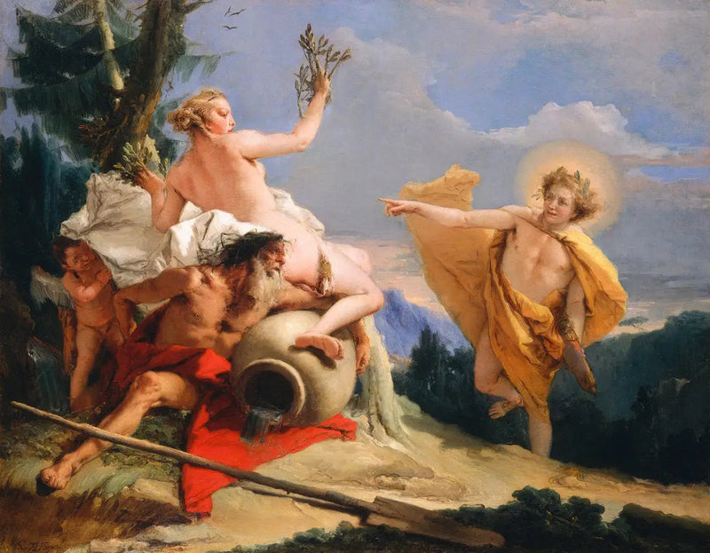Apollon som forfølger Daphné - Giovanni Battista Tiepolo