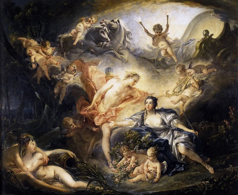 Apollon som avslører sin guddommelighet for gjeterinnen Issé - François Boucher
