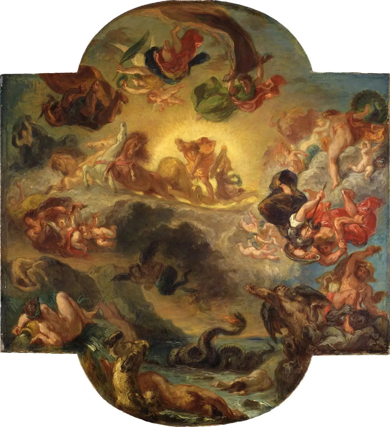 Apollon seirende over slangen Python - Eugène Delacroix