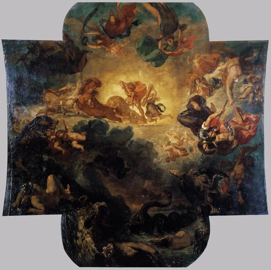 Apollon seirende over slangen Python - Eugène Delacroix