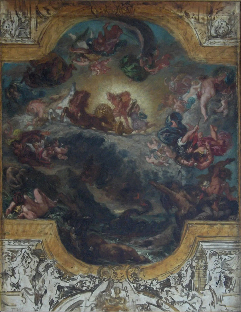 Apollon seirende over slangen Python - Eugène Delacroix