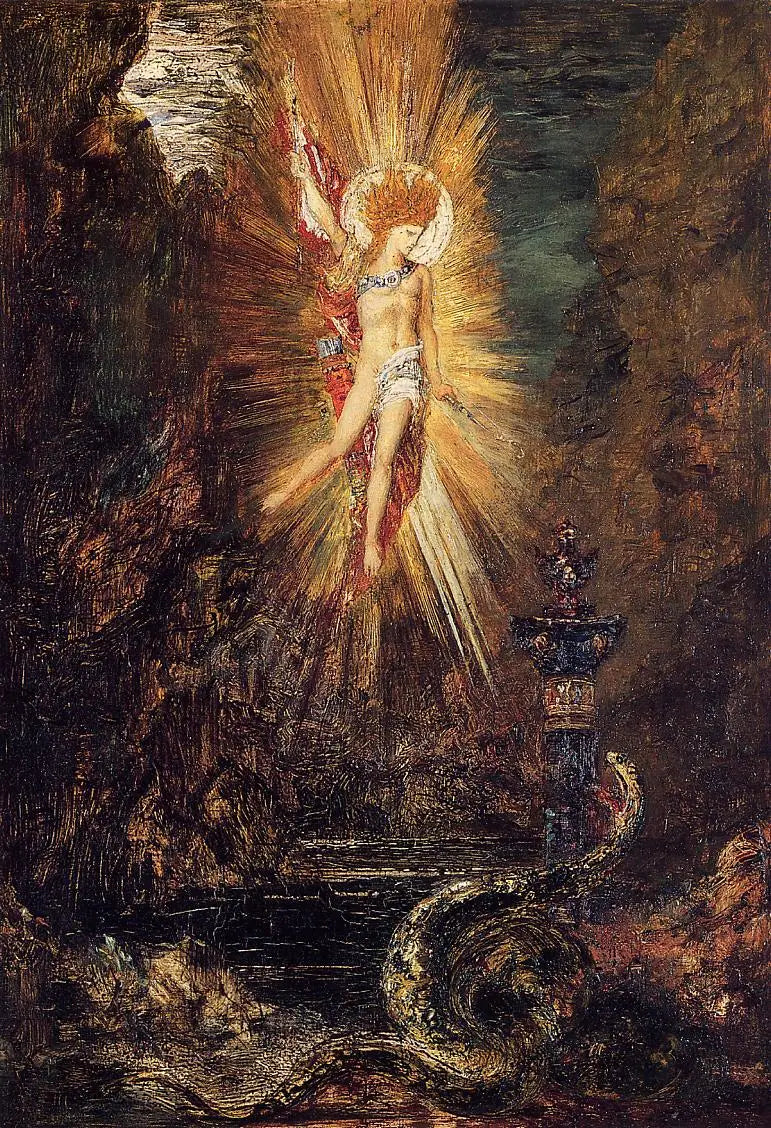 Apollon seirer over slange Python - Gustave Moreau