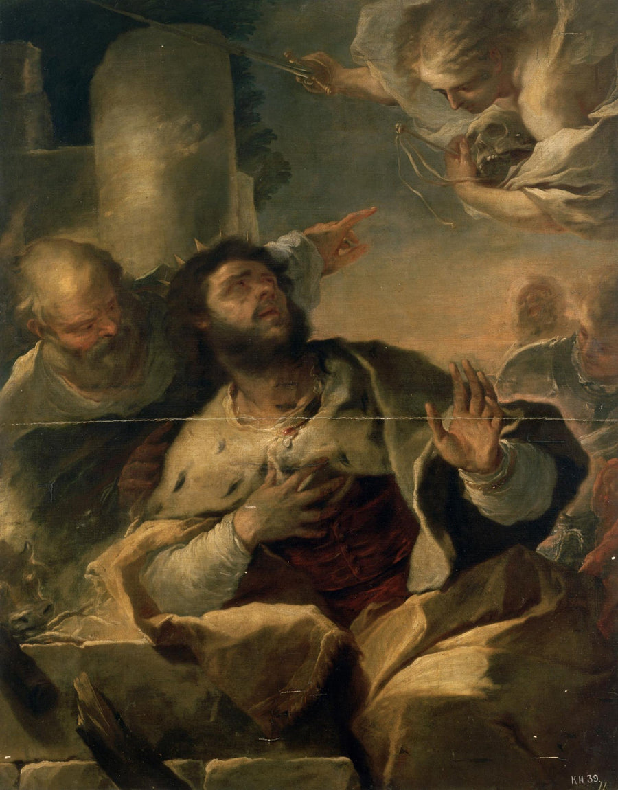 Åpenbaringen av engelen for kong David - Luca Giordano