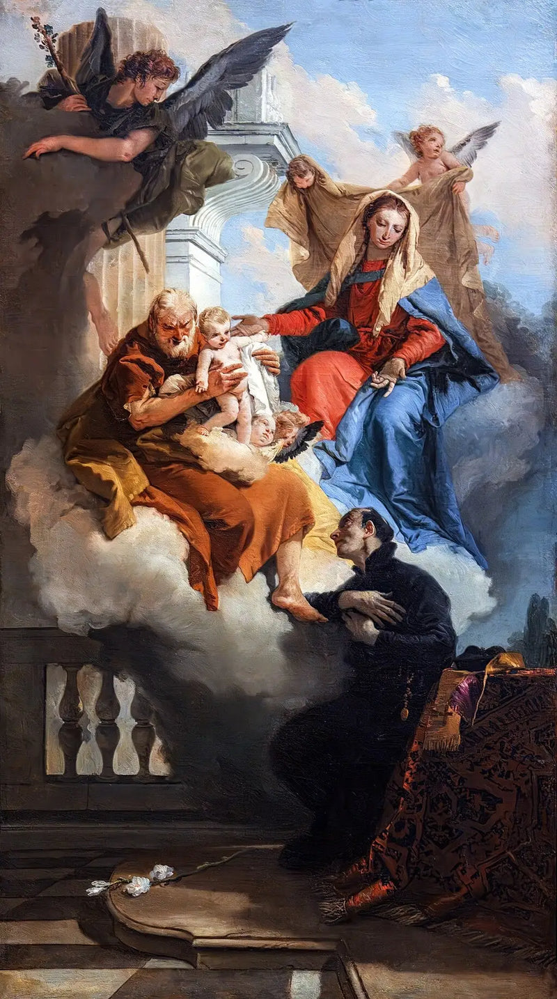 Åpenbaring av Den hellige familie ved Gaétan de Thiene - Giovanni Battista Tiepolo