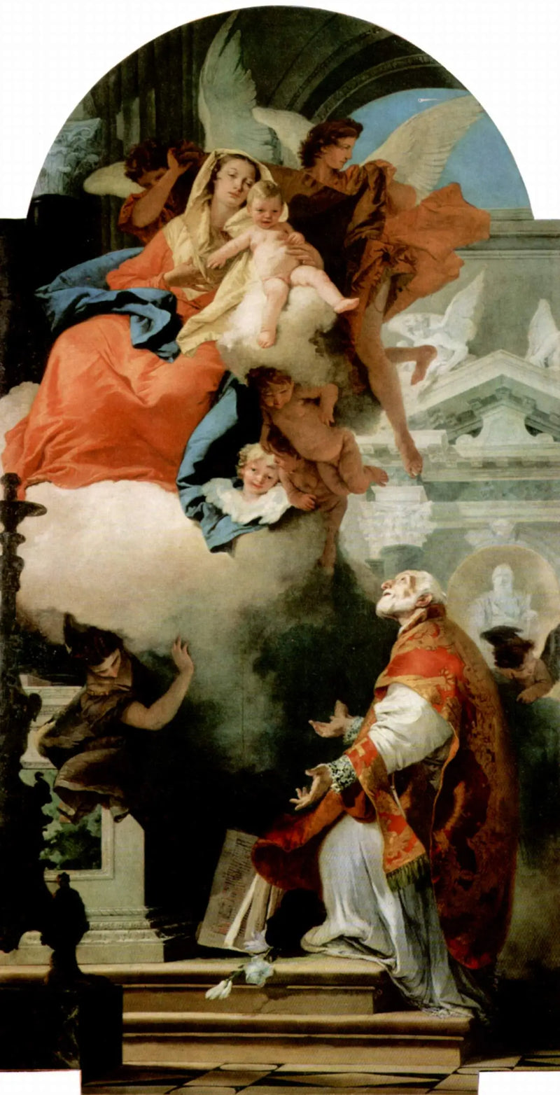 Tilsynekomsten av Jomfruen ved Saint Filippo Neri - Giovanni Battista Tiepolo