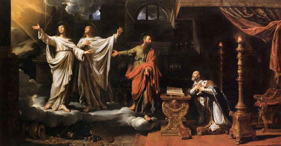 Fremstilling av Saint Gervais og Saint Protais ved Saint Ambroise - Philippe de Champaigne

Source:
Apparition de Saint Gervais et de Saint Protais à Saint Ambroise - Philippe de Champaigne
