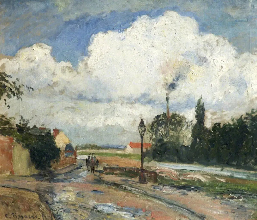 Etter regnet, kaien ved Pothuis i Pontoise - Camille Pissarro