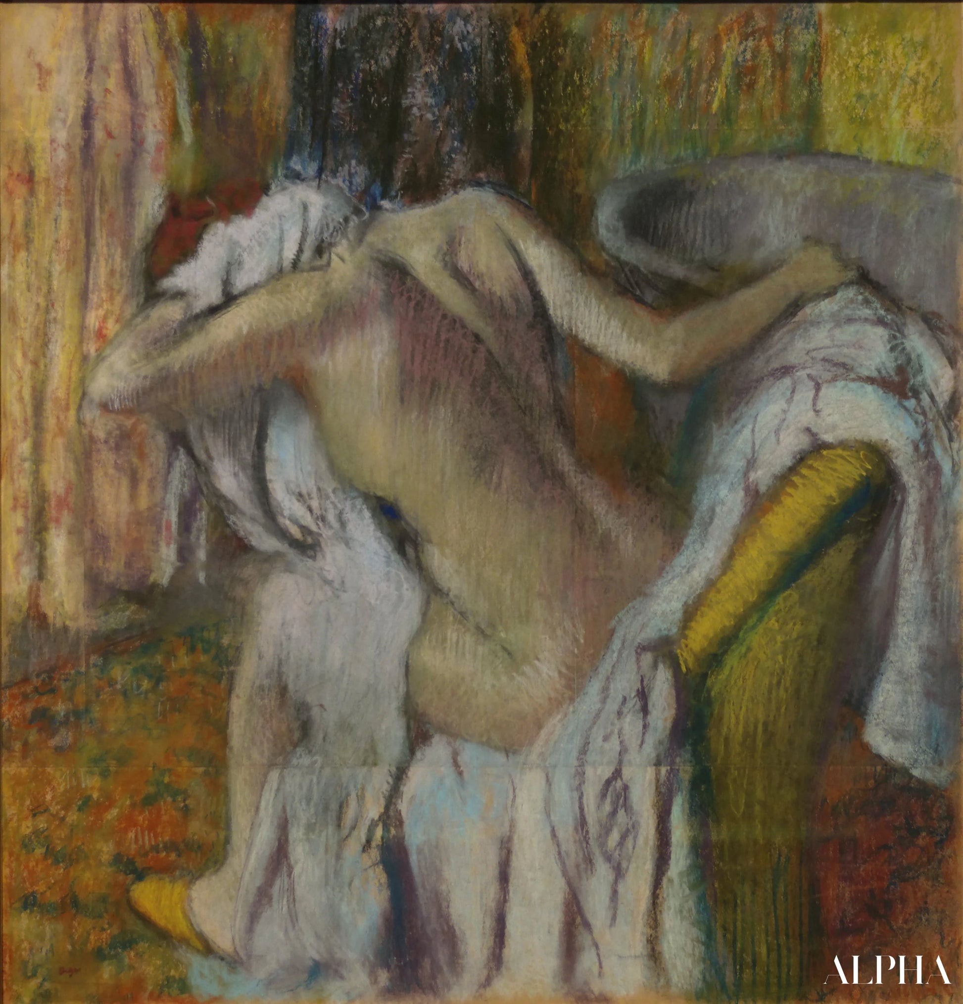 Etter badet - Edgar Degas - Høykvalitets reproduksjoner av malerier og bilder