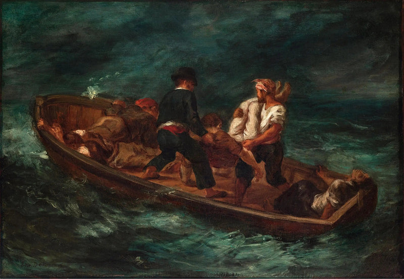 Etter forliset (Don Juans båt - liket kastes i vannet) - Eugène Delacroix