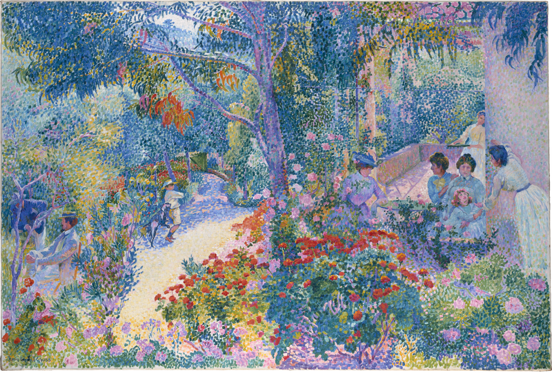 Ettermiddag i hagen - Henri-Edmond Cross