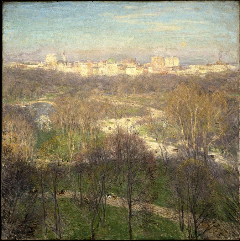 Vårens begynnelse ettermiddag: Central Park - Willard Metcalf