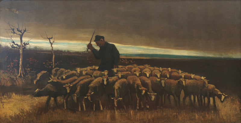 Gjeter med en saueflokk - Vincent van Gogh
