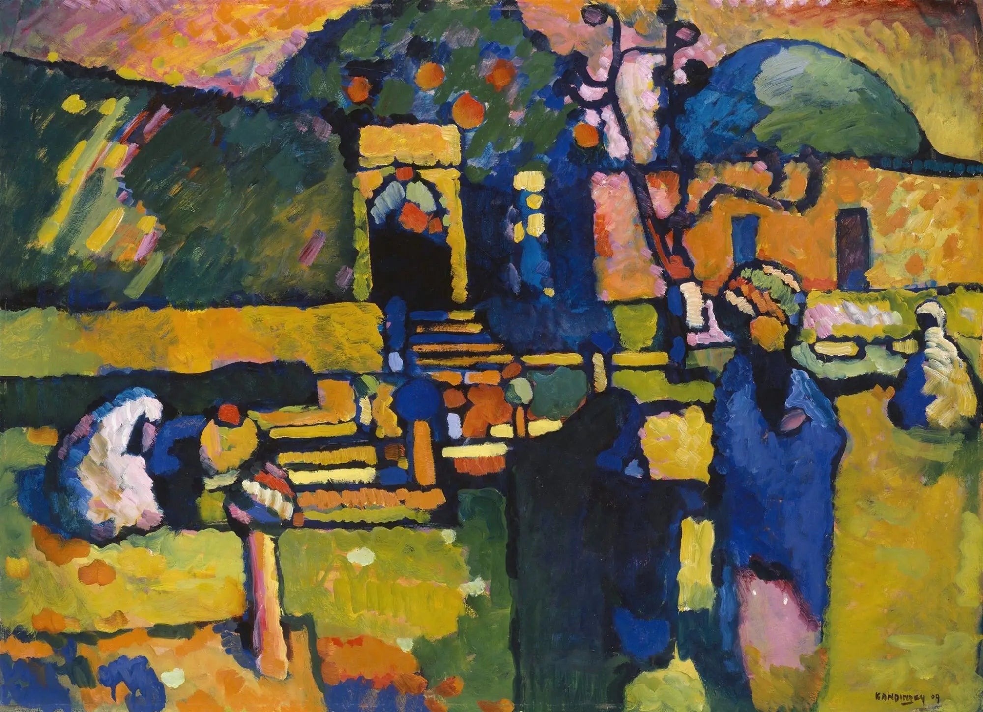 Arabes (cimetière) - Vassily Kandinsky image 1 copie de tableau peinte à la main