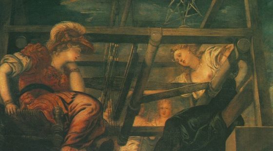 Arachné utfordrer Minerva i en vevkonkurranse - Jacopo Tintoretto