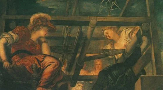 Arachné utfordrer Minerva i en vevkonkurranse - Jacopo Tintoretto