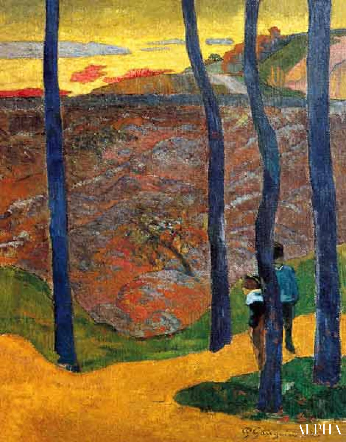 Blå trær - Paul Gauguin - Høykvalitets reproduksjoner av malerier og bilder