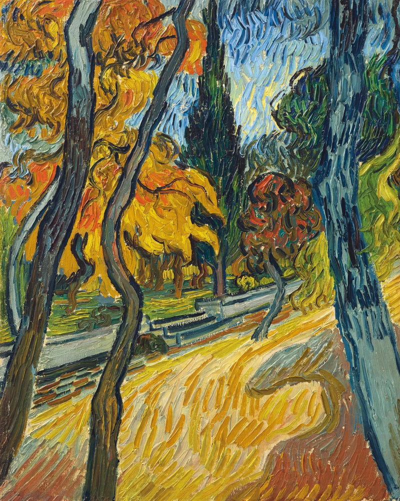 Trær i hagen til asylet - Vincent van Gogh