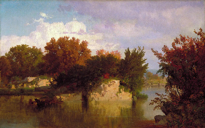 Trær langs bekken om høsten - William Trost Richards