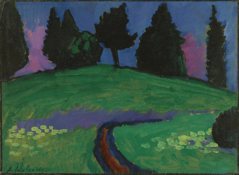 Mørke trær på en grønn skråning - Alexej von Jawlensky

Source:
Arbres sombres sur une pente verte - Alexej von Jawlensky