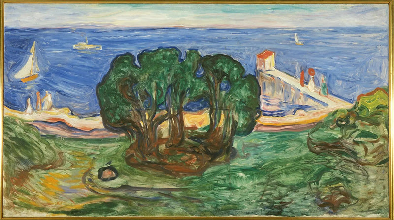 Trær på stranden (Frise Linde) - Edvard Munch