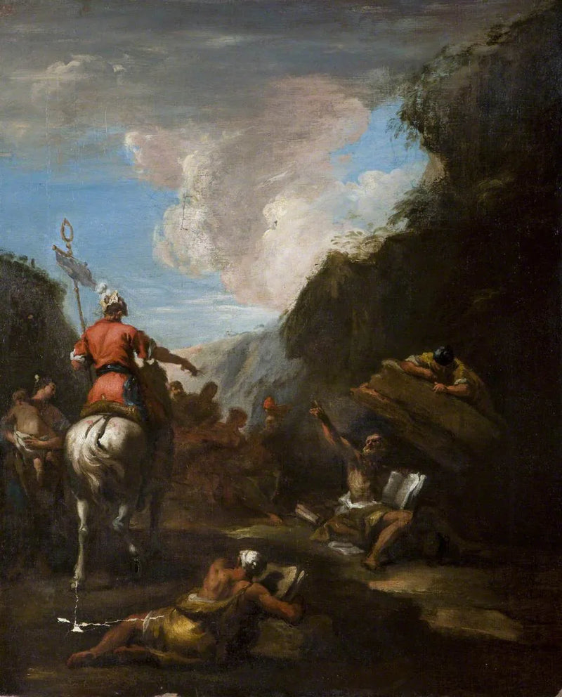 Archimedes og Hieron ved sete i Syracuse - Sebastiano Ricci
