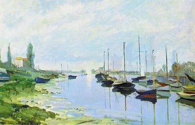 Reproduction du tableau « Argenteuil, bateaux au long de la berge - Claude Monet » par Alpha Reproduction en peinture à l’huile