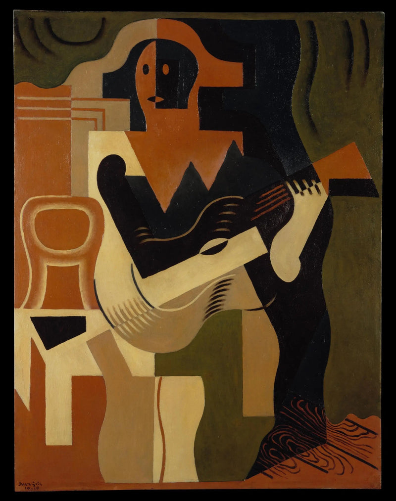 Arlequin sittende med en gitar - Juan Gris