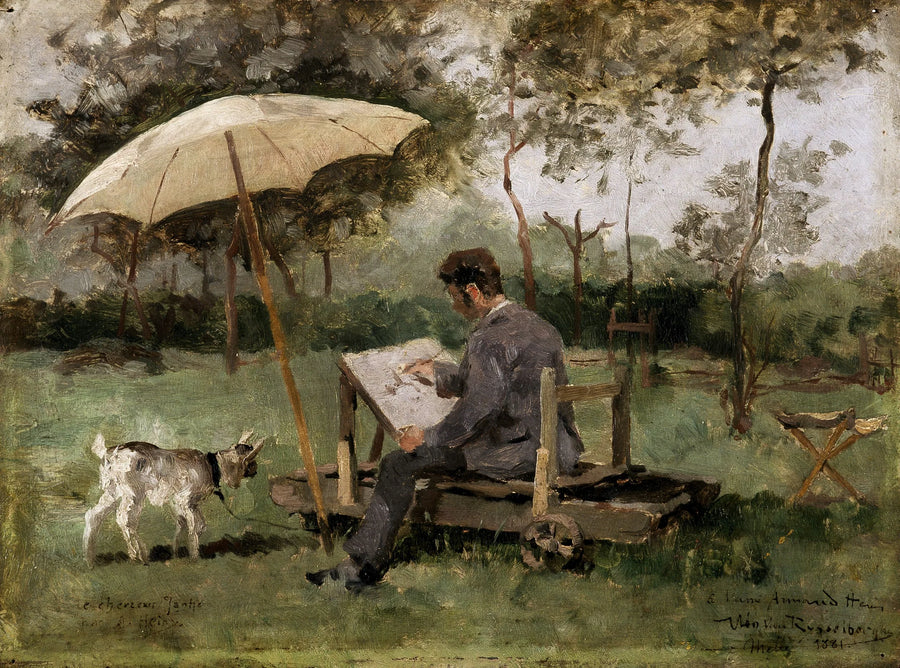 Armand Heins maler utendørs - Théo van Rysselberghe