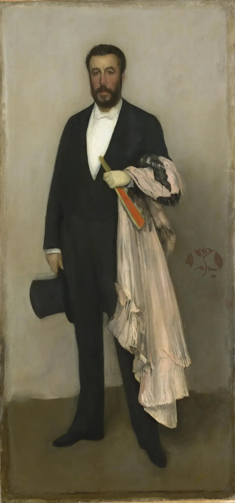 Arrangement i hudfarge og svart: Portrett av Théodore Duret - James Abbott McNeill Whistler