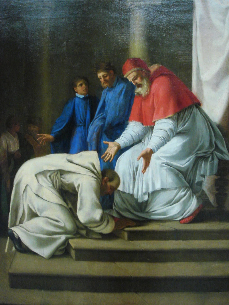 Saint Bruno ankommer Roma - Eustache Le Sueur