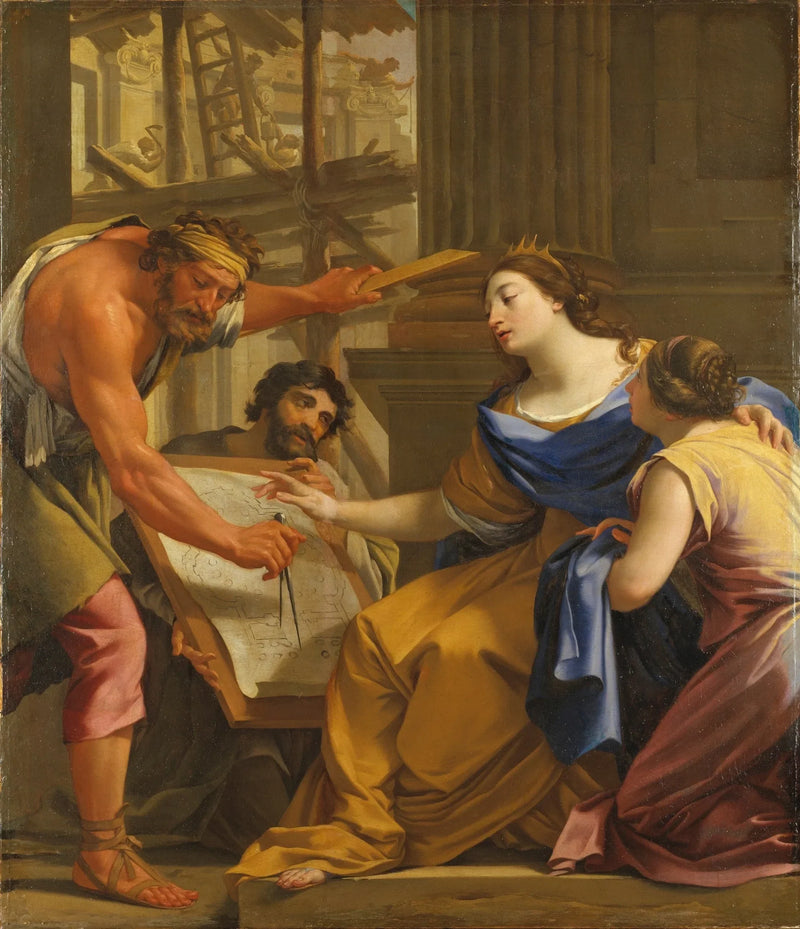 Artémise som bygger mausoleet - Simon Vouet