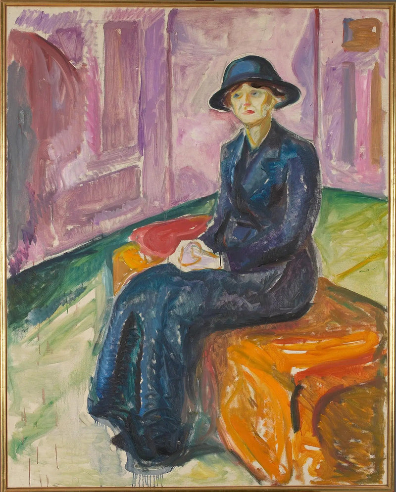 Sittende på en koffert - Edvard Munch
