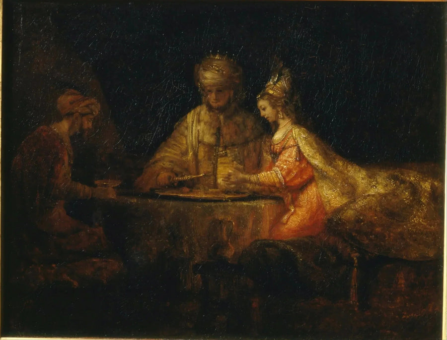Assuerus og Haman ved Esthers fest - Rembrandt