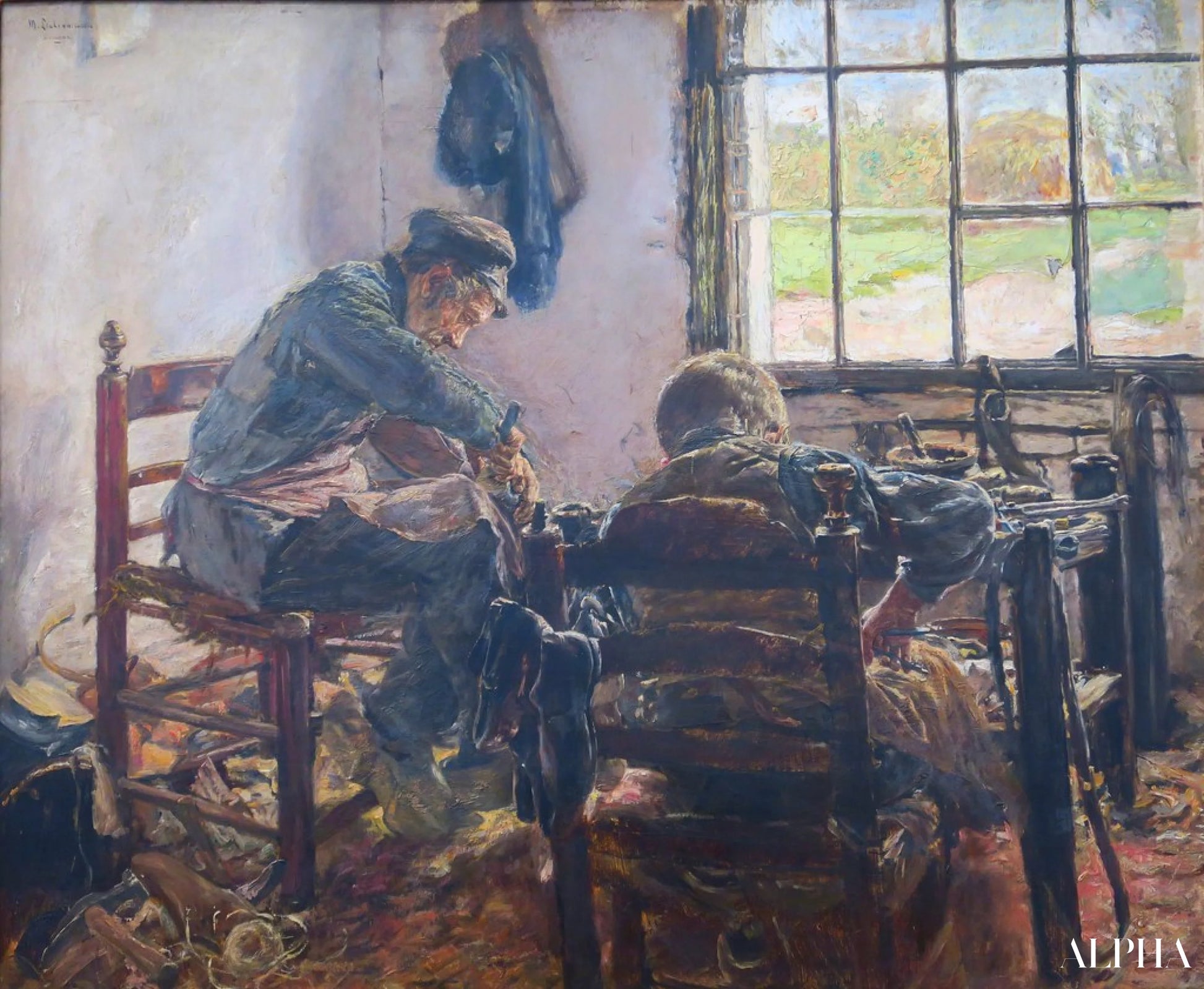 Skomakerverksted - Max Liebermann - Høykvalitets reproduksjoner av malerier og bilder