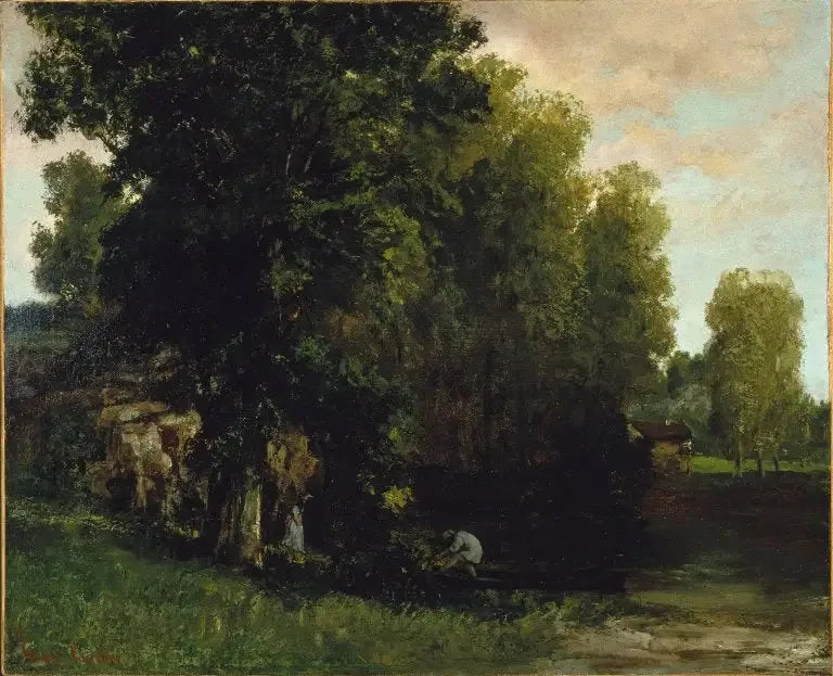 Ved bredden av dammen - Gustave Courbet