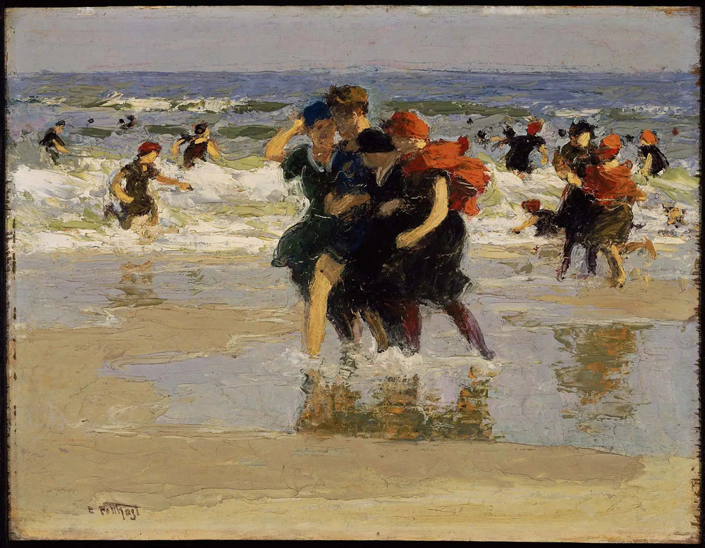 Au bord de la mer - Edward Henry Potthast image 1 copie de tableau peinte à la main