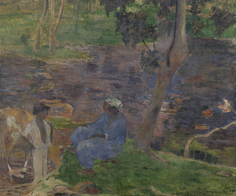 Ved elvebredden - Paul Gauguin