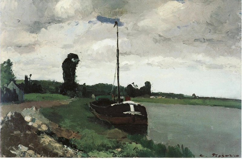 Ved elvebredden, Pontoise - Camille Pissarro