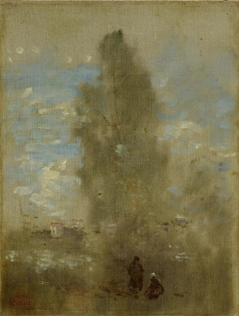 Ved bredden av innsjøen - Jean-Baptiste Camille Corot