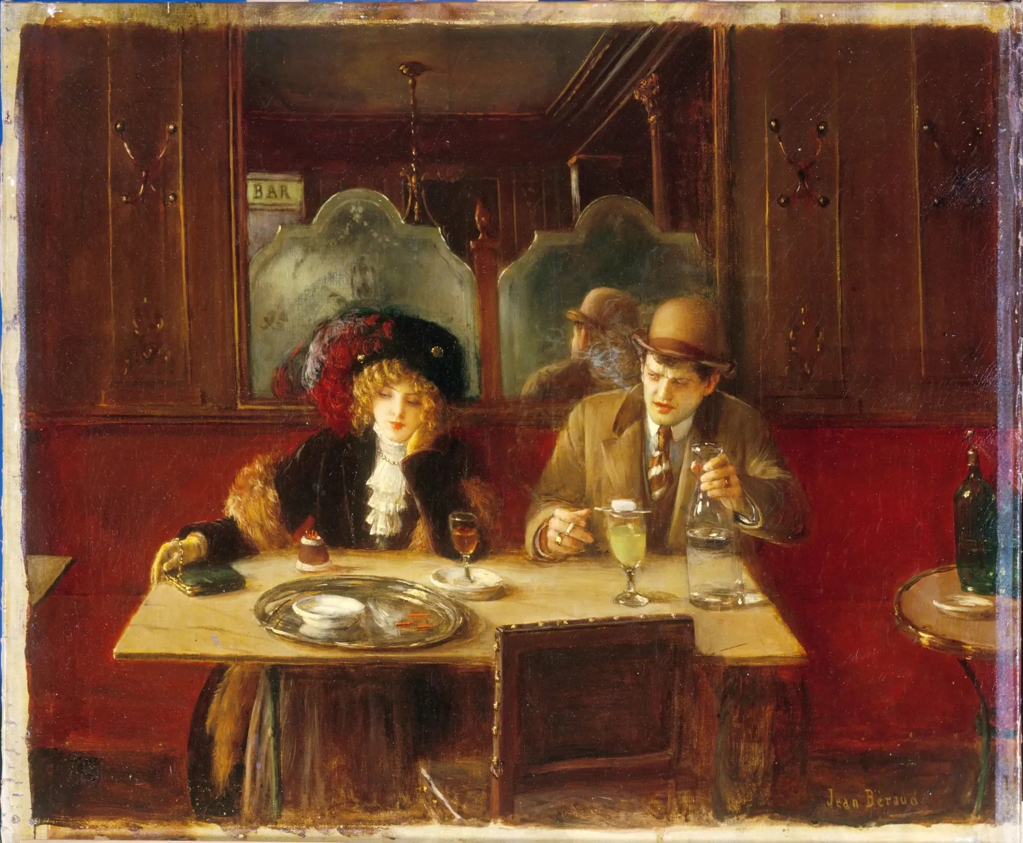 Au café, dit l'Absinthe - Jean Béraud image 1 copie peinte à la main à l’huile