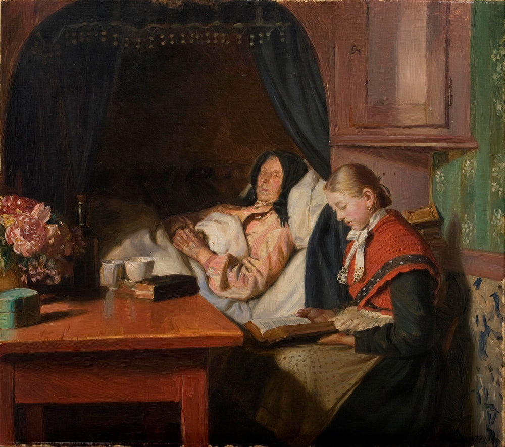 Au chevet d'un malade - Michael Peter Ancher image 1 copie de tableau peinte à la main